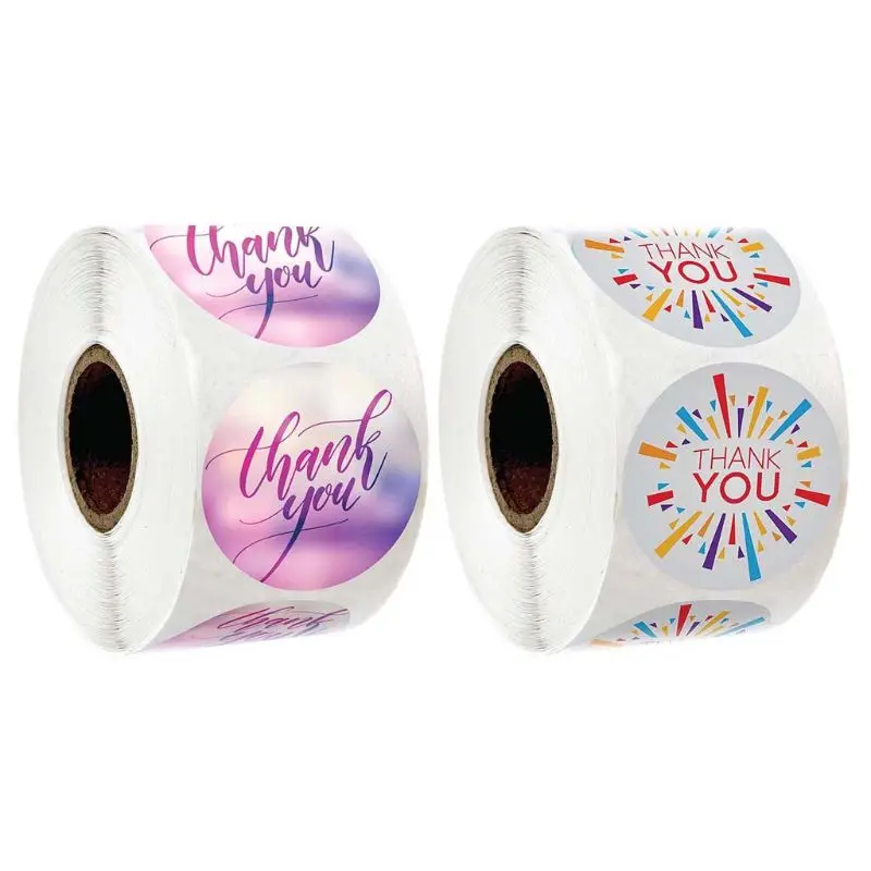 500 шт/рулон круглая наклейка спасибо для печати этикеток Скрапбукинг