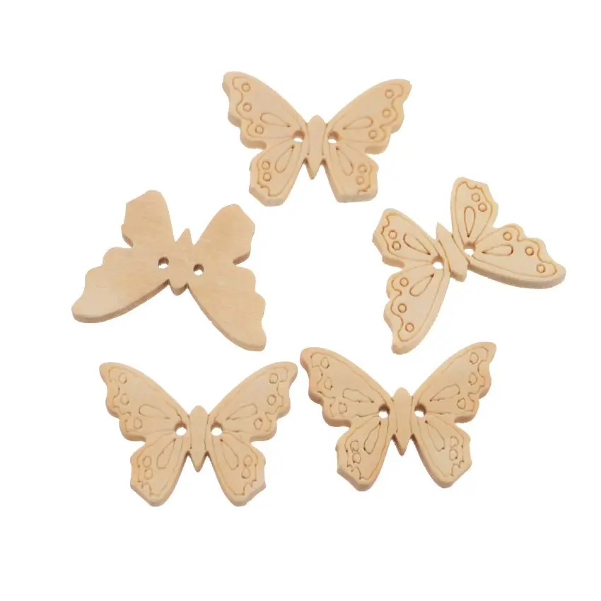 Бесплатная доставка розничная продажа 20 шт. натуральный цвет Бабочка 2 отверстия