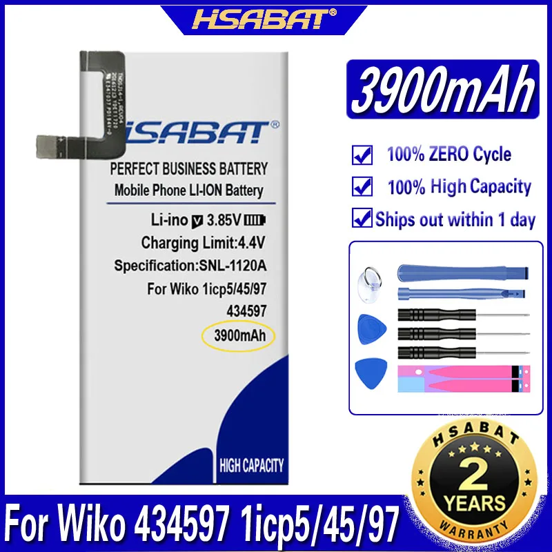 HSABAT 434597 3900mAh Battery for Wiko 1icp5/45/97 Batteries | Мобильные телефоны и аксессуары
