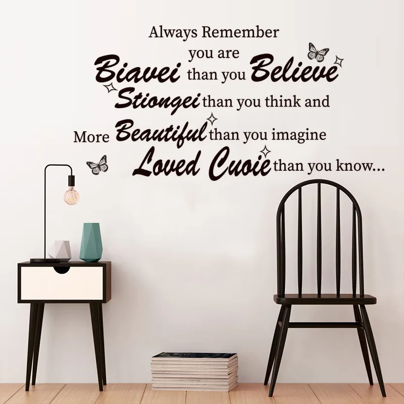 

Quote Mural Words Art Vinyl Wall Stickers Decals Waterproof Removable Home Kitchen Room Decor