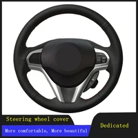 diy accessories steering wheel cover black hand stitched anti slip and breathable genuine leather for honda cr z crz 2011 2016