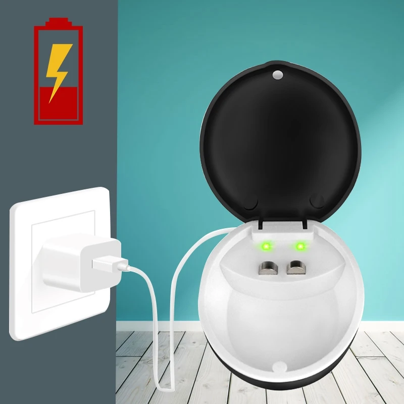 

Rechargeable Hearing Aid Batteries A13 A43 and Charger for BTE Hearing Aids Sound Amplifiers For Battery 13A PR48 A13
