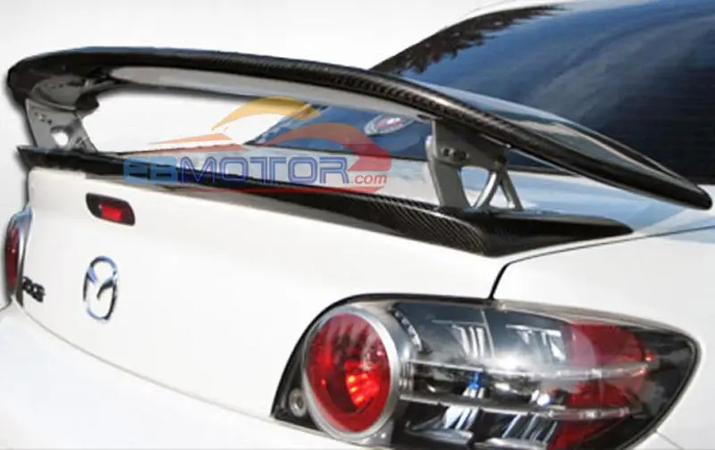 Real Carbon Fiber MSPEED GT SPORT REAR WING TRUNK SPOILER 1PAIR WITH Bracket For MAZDA RX8 04-11 T017 | Автомобили и мотоциклы