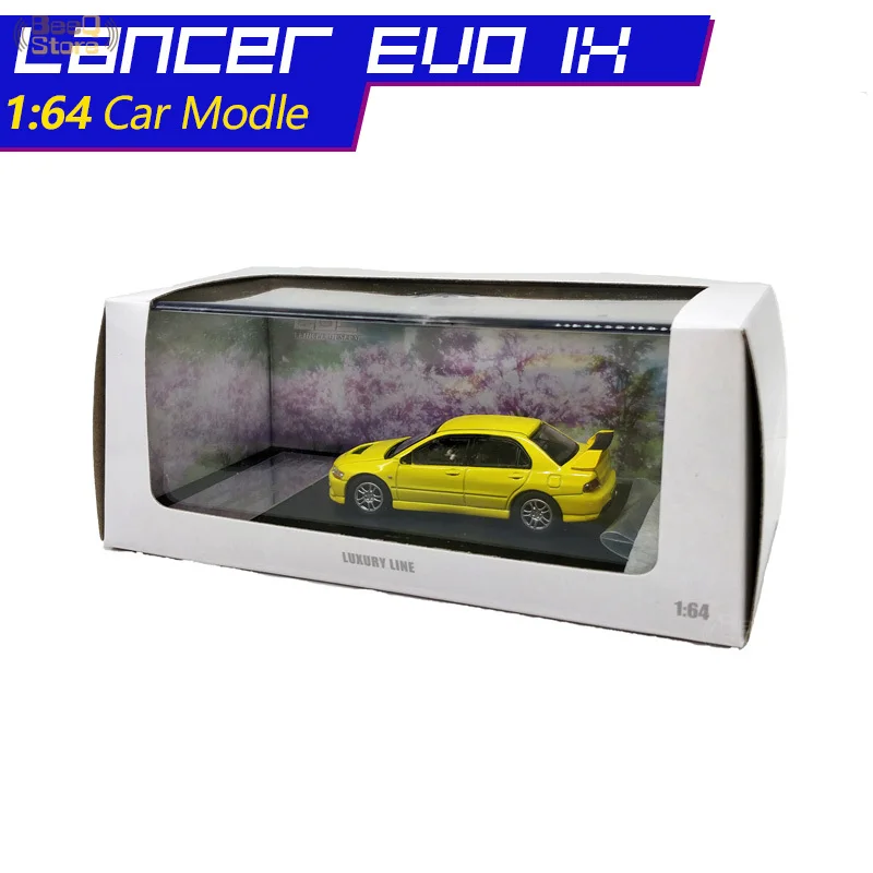 

1/64 Alloy Car Model Diecast 1:64 Mitsubishicar Lancer Evo IX 9 Evolution 9 Generation Comes with Rudder Simulation