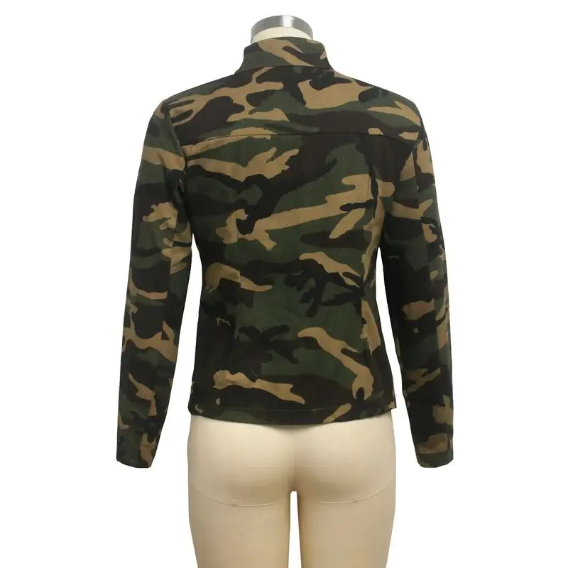 

Camouflage Bow Sexy Denim Coats Women Turn-Down Collar Button Up Bomber Jacket Streetwear Plus Size Long Sleeve Slim Overcoat
