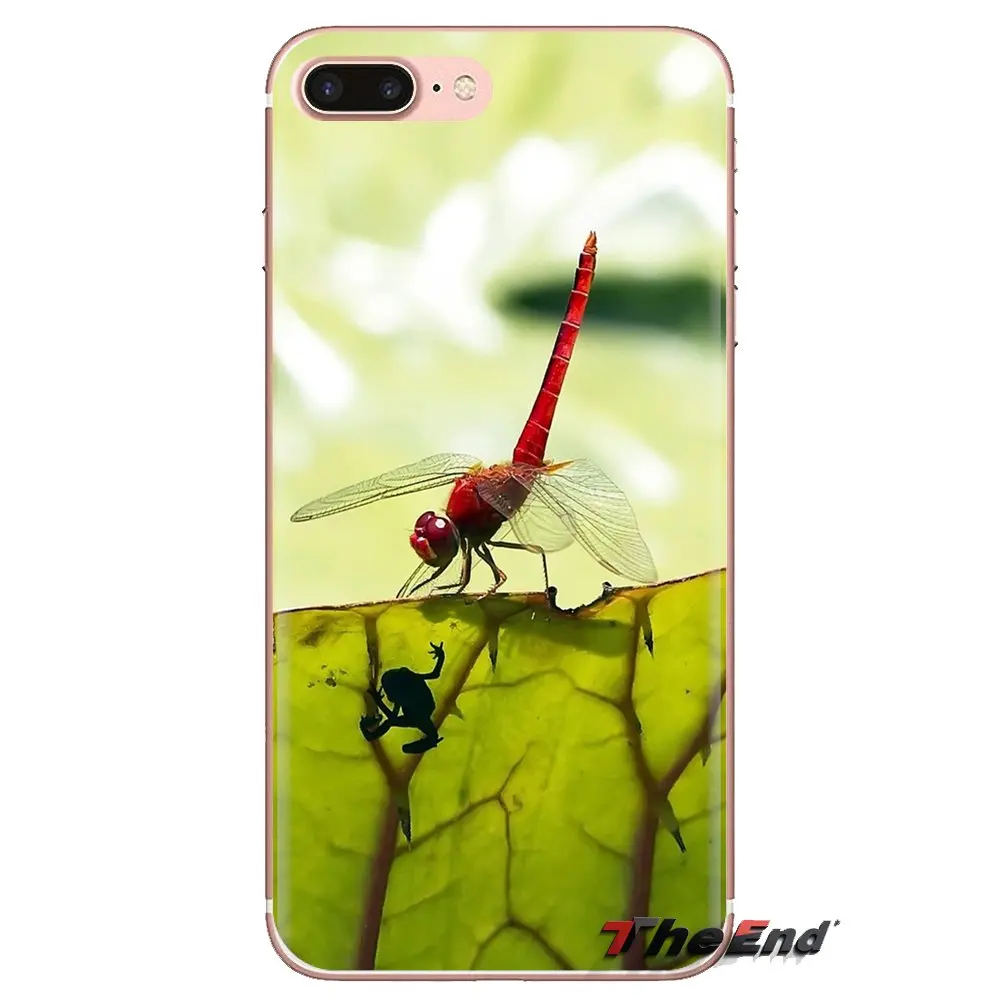 Для iPod Touch Apple iPhone 4 4s 5 5S SE 5C 6 6S 7 8 X XR XS Plus MAX мягкие прозрачные чехлы синяя стрекоза |
