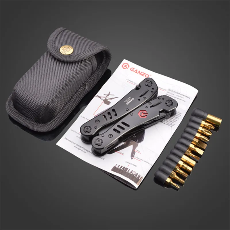 Ganzo G302B Ganzo G202B многофункциональные инструменты, складные плоскогубцы для рыбалки, кемпинга, выживания, EDC ножницы, отвертка, биты, шестерня, Мультитул, карманный нож, плоскогубцы - Цвет: Ganzo G302B