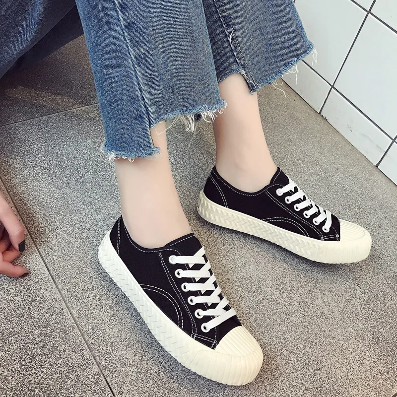 

Biscuit shoes new Yuansu canvas shoes Korean version net red flat bottom white shoes women's summer breathable single shoes