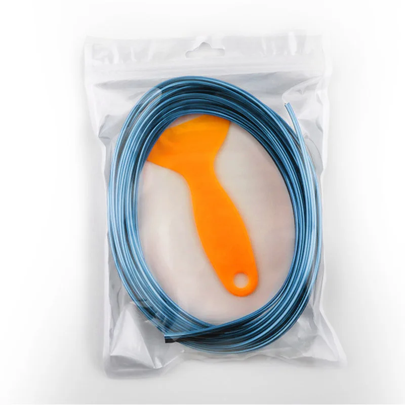 Blue Oslamp 5 м автомобильный Стайлинг внутренняя внешняя отделка полосы формовочная Отделка приборной панели края двери для универсальных автомобилей авто аксессуары - Цвет: Blue