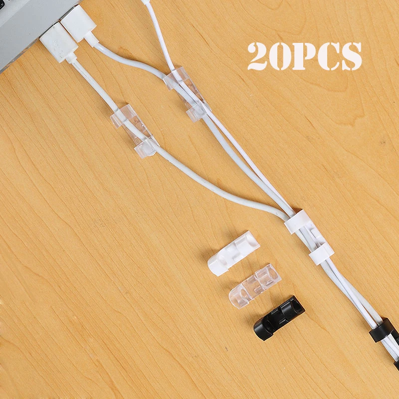

20pcs Finisher Wire Clamp Wire Organizer Cable Clip Buckle Clips Ties Fixer Fastener Holder Data Telephone Line Usb Organize