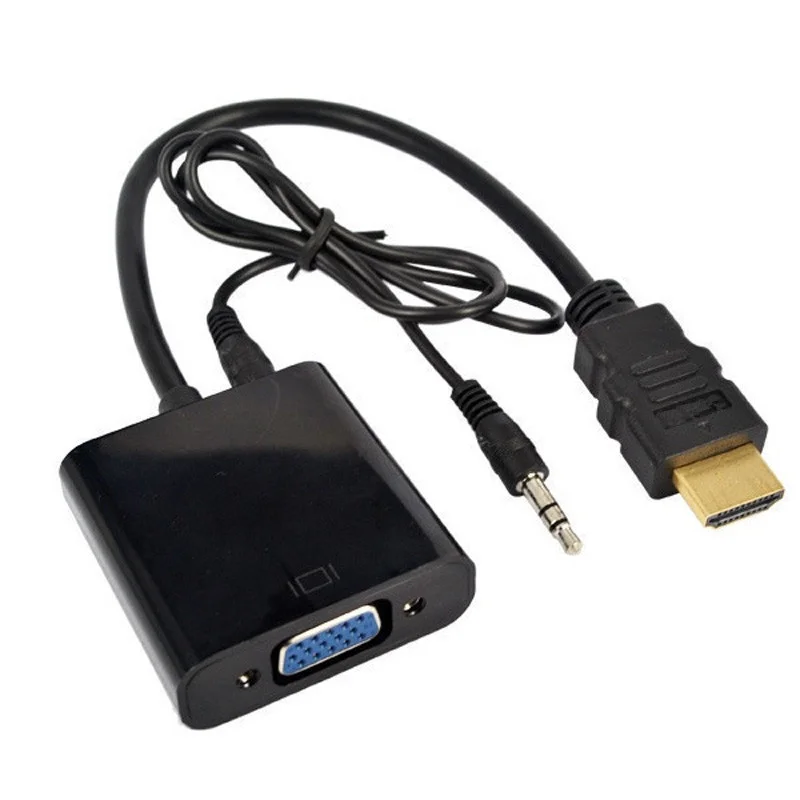 

HDTV to VGA Adapter With Audio cable Male to Female Video Coverter High Quality-Compatible Connector for PC Laptop xbox/ps3