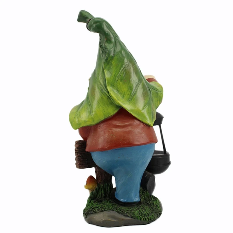 

2021 Big Hat Lantern Elf Statue Solar Powered Garden Ornament Lighting Sculpture Cute Cartoon Decoration Gardening Outdoor Decor
