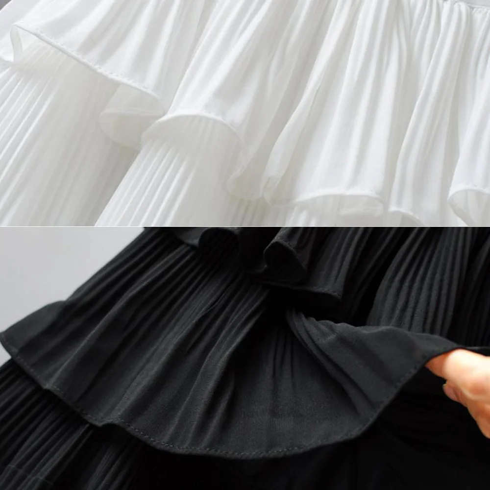 Женская плиссированная шифоновая Мини юбка повседневная многослойная с