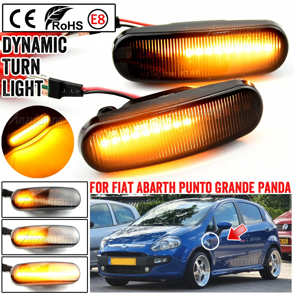 

Dynamic LED Side Marker Light Sequential Lamp For Fiat Panda MK2 Mk3 Grande Punto 199 Doblo Fiorino 3 Idea 350 Linea 323 110