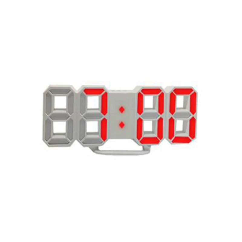 as shown Светодиодный 3D цифровой дисплей Будильник USB Голосовое управление Повтор будильники спальня стол подвесные настенные часы домашний Декор подарок - Цвет: as shown