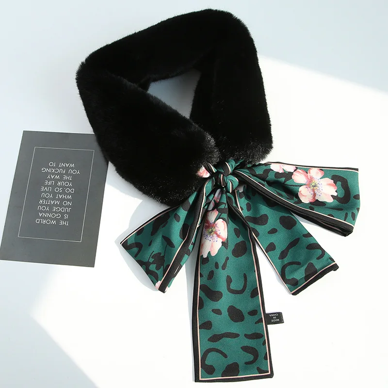 Многофункциональный плюшевый шарф женские модные шарфы с леопардовым цветочным