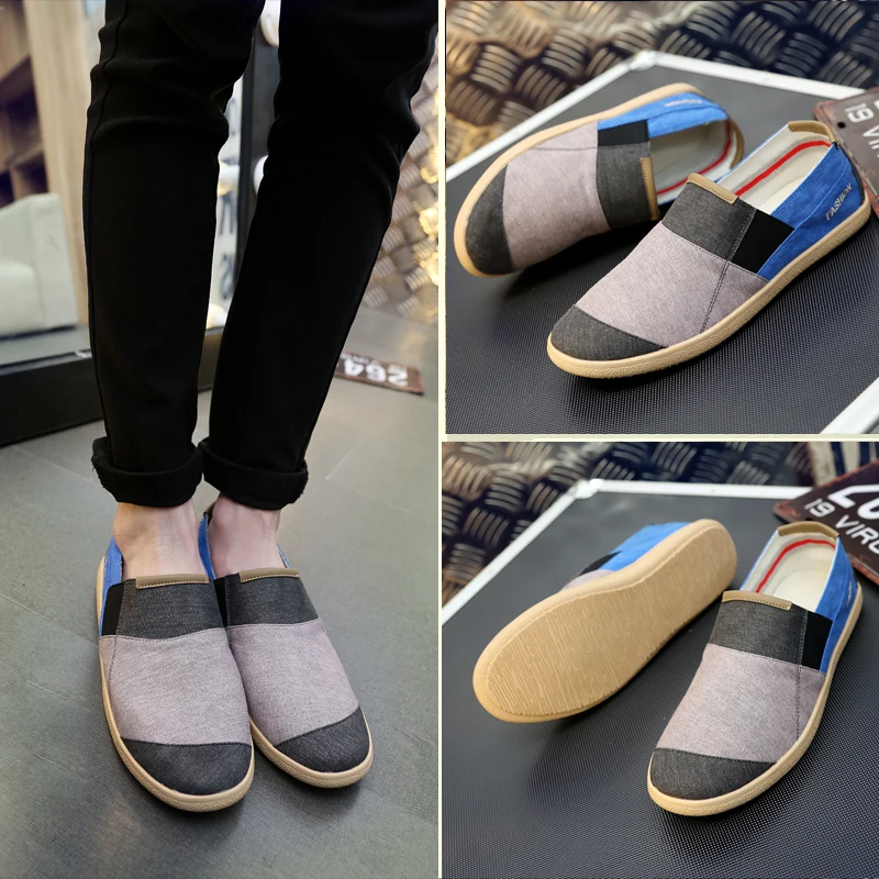 Men's Casual Shoes Spring Summer Loafers Lightweight Mixed Colors Youth Canvas Men Breathable Flat Footwear Walking | Обувь