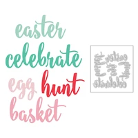 2020 new egg hunt basket celebrate easter english words metal cutting dies for greeting card paper scrapbooking making no stamps