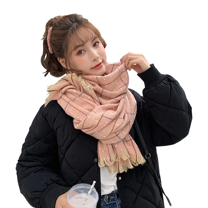 

and winter 2020 new Korean version long British Plaid Scarf dual purpose warm versatile women's shawl wholesale 3702