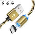 1 м Micro usb type C светодиодный магнитный кабель для huawei honor 7a 7c 6c pto 7x 8x 9x 8a v20 10i 5a 6a xiaomi Note 8 Шнур зарядное устройство