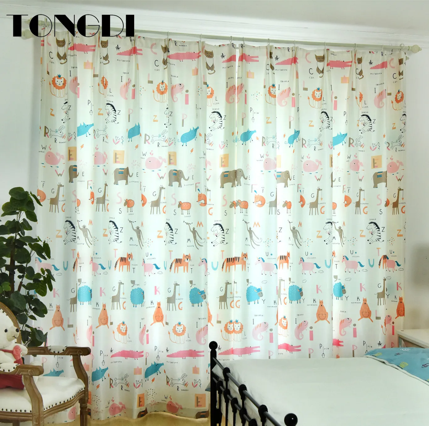 Светонепроницаемые шторы TONGDI с принтом для детей элегантные Мультяшные милые