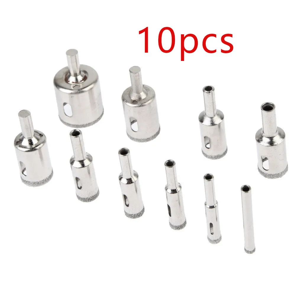 10Pcs Diamond Coated Hole Saw Drill Bit Set Tile Ceramic Marble Glass Drilling Bits Cutter woodworking tools сверла по металлу |