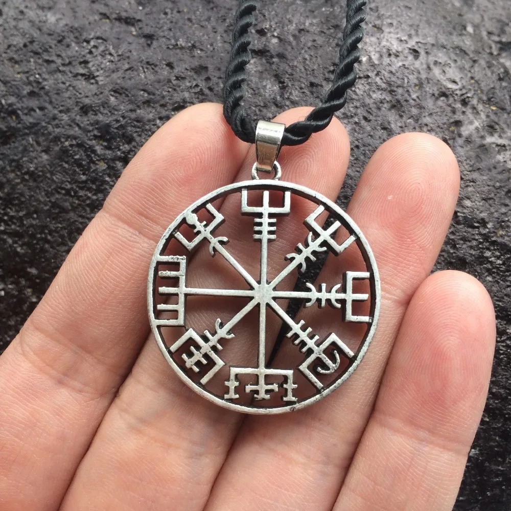 Викинг один символ скандинавских руник кулон ожерелье руны Vegvisir компас ожерелье талисман - Окраска металла: B