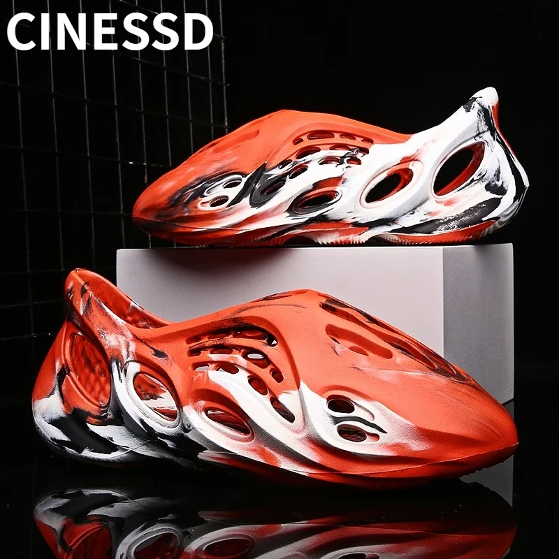 

CINESSD Men Sandals Shoes Man Summer Flip Flops Rubber Slippers Beach Camouflage Slippers Breathable Hole Flats Clogs Water Shoe