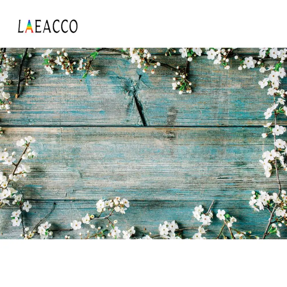 Виниловый фон Laeacco для фотосъемки с изображением деревянных досок весенних