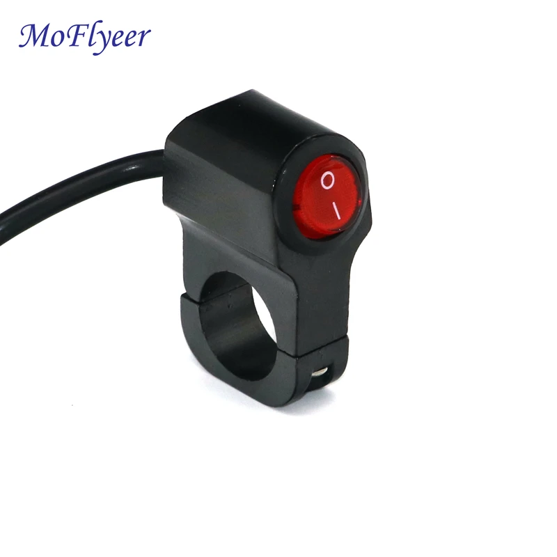

MoFlyeer Motorcycle 22mm 12v Waterproof Switches Aluminium Alloy Headlight Switch Fog light On Off With Led Indicator 3 Wires