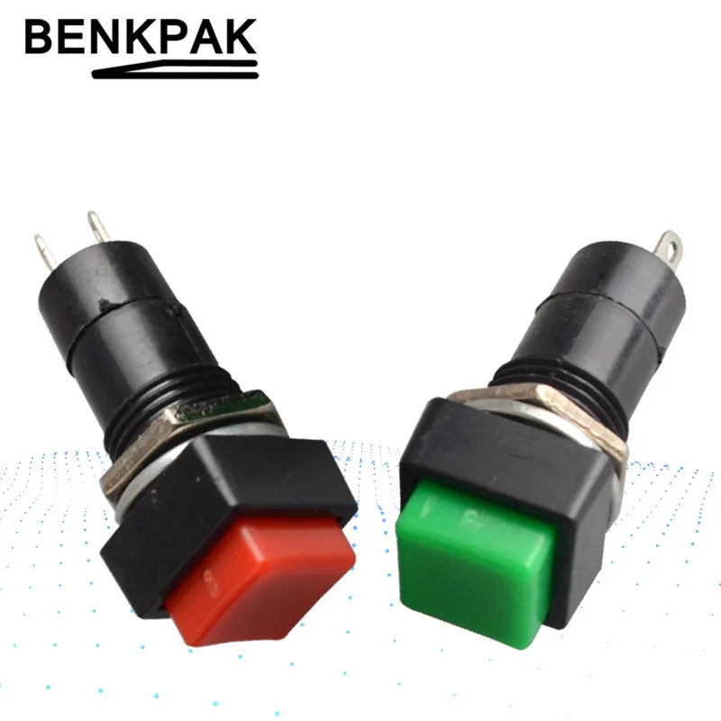 12 мм Мгновенный кнопочный переключатель красного и зеленого цвета с пружинным