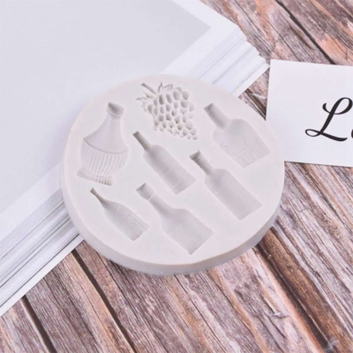 

Red Wine Bottle Grape Shape Silicone Mold DIY Fondant Cake Mold Baking Tools