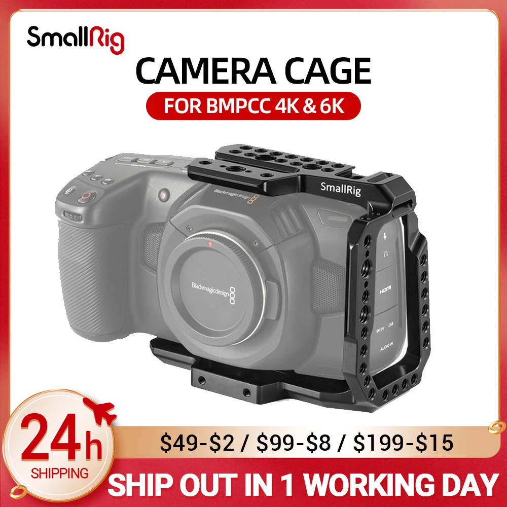 

Клетка для камеры SmallRig BMPCC 4K / BMPCC 6K, полуклетка для карманной кинокамеры Blackmagic Design, функция 4K / 6K с НАТО rail 2254