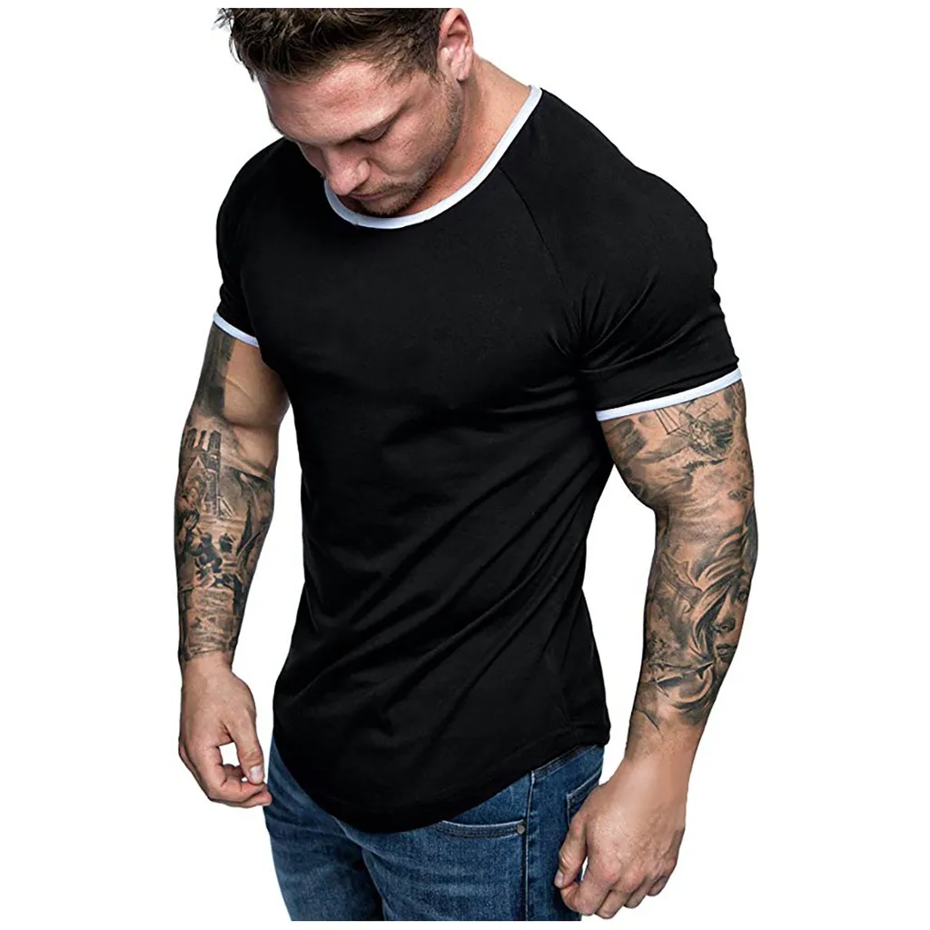 Новинка 2020 Мужская футболка с круглым вырезом для фитнеса и бодибилдинга летние