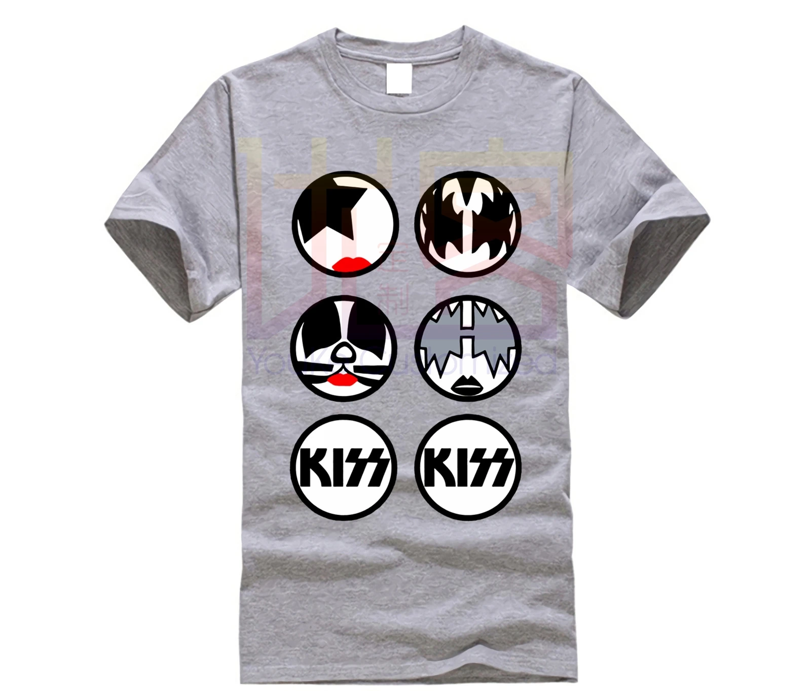 Белые футболки из натурального хлопка с длинным рукавом и принтом Kiss Rock Band в