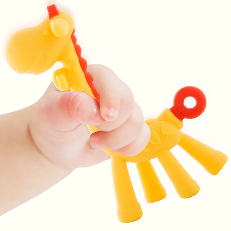 

Silicone Baby Teethers DIY Animal Giraffe Shape BPA Free Baby Ring Infant Chain Kids Dental Care Gift Teeth Nursing Toddler Toys