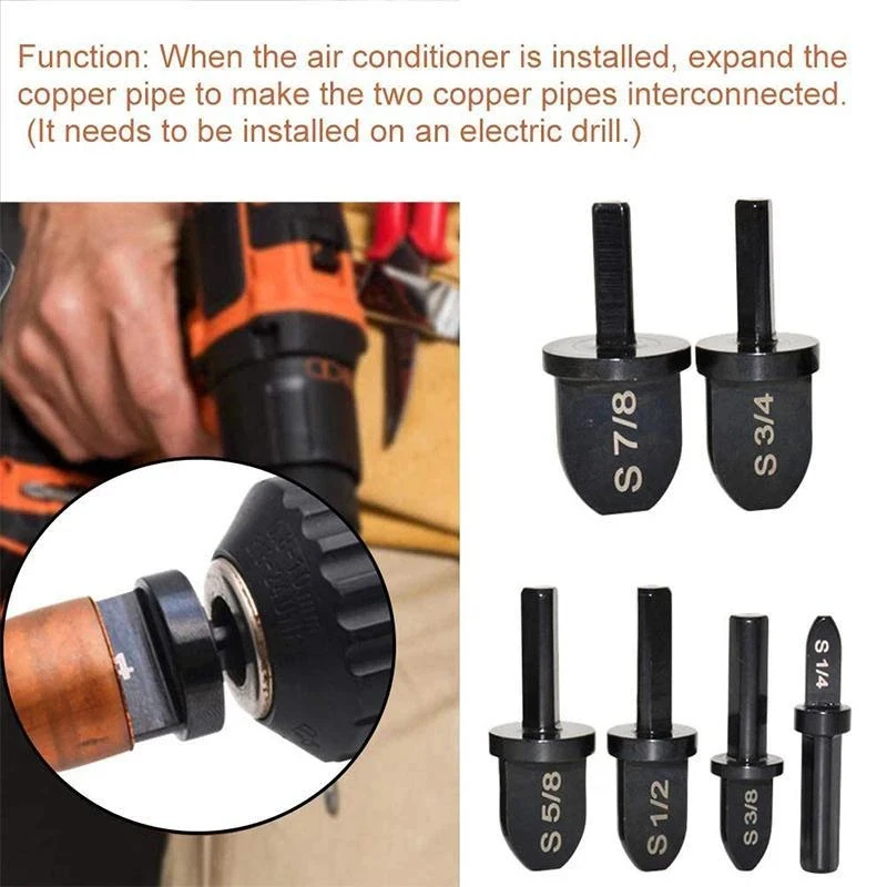 

6pcs Imperial Tube Pipe Expander for Air Conditioner Conditioning Swagging Tool 7/8 3/4 5/8 1/2 3/8 1/4 Inch