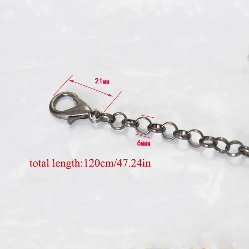 

6mm Wide 120cm Replacement Bag Strap O Shape Crossbody Chain DIY Metal Bag Accessory Fashion Durable Bag Chain Gold Silver Black