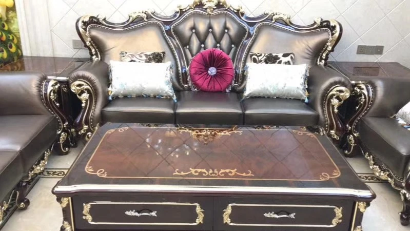 

Living room furniture European-style hotel carved kung fu solid wood tea table high-end oak coffee table