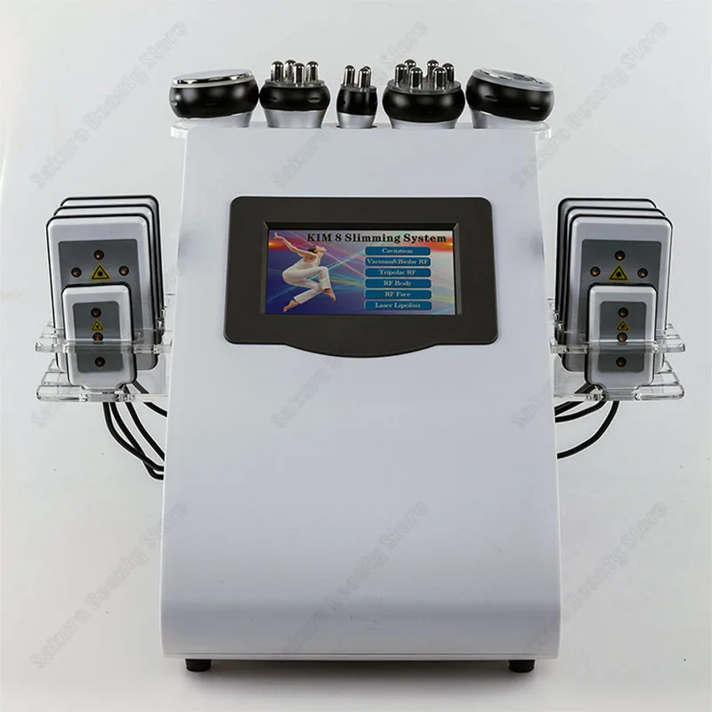 Goede 5 In1 Ultrasone Liposuctie 40K Cavitatie Vacuüm Multipolaire Bipolaire Laser Afslanken Gewichtsverlies Huid Body Salon Machine