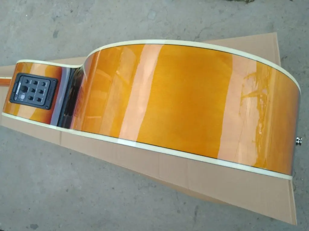 Акустическая гитара sunburst j200 акустическая с твердой еловой поверхностью 43 дюйма