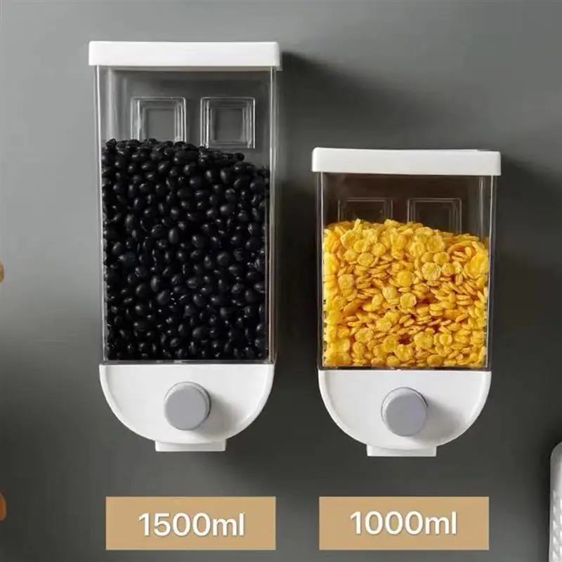 

Wall Hanging Whole Food Storage Container Sealed Jars Rice Beans, Kitchen Grain, Oatmeal Dispenser, Food Storage Box