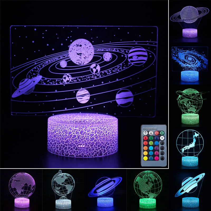 3D Иллюзия сенсорный светодиодный ночной Светильник для детей ребенок украшения