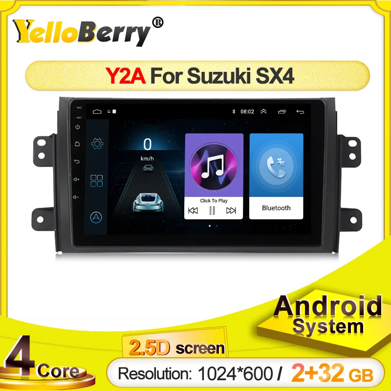 Автомагнитола Yellowberry 2DIN с GPS-навигацией для Suzuki SX4 Автомобильный мультимедийный