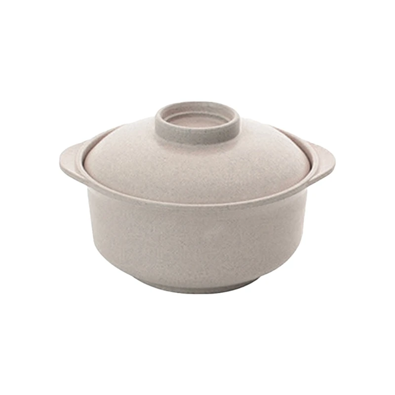 

Wheat Straw Instant Noodles Bowl Soup Food Container With Lid Reusable Tableware Salad Rice Bowl Dinnerware Kitchen Storage Bowl