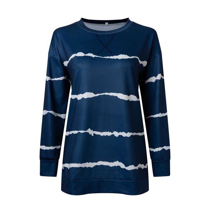

2020 Autumn Striped T-shirt Women Long Sleeve Tshirt Female Loose O-neck Tshirt For Women Tee Shirt Ladies