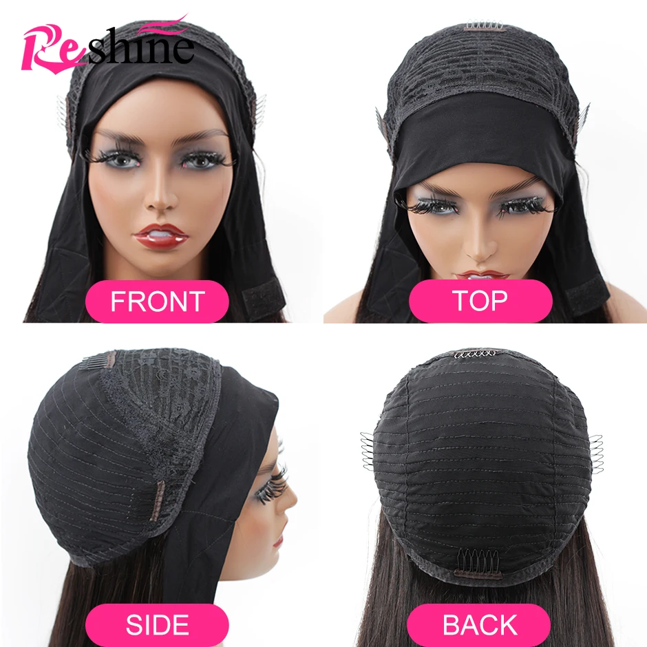 

Malaysian Water Wave Wig 180% Headband Wig Curly Human Hair Wigs RESHINE Full Machine Made Scarf Wig Glueless Half Frontal Wigs