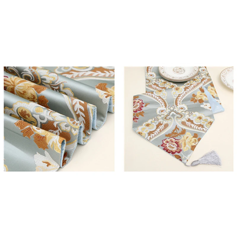 

Palace Style Flower High-End Fashion Table Runner Bed Tail Towel Retro Restaurant Cover Cloth Hotel Table Runner