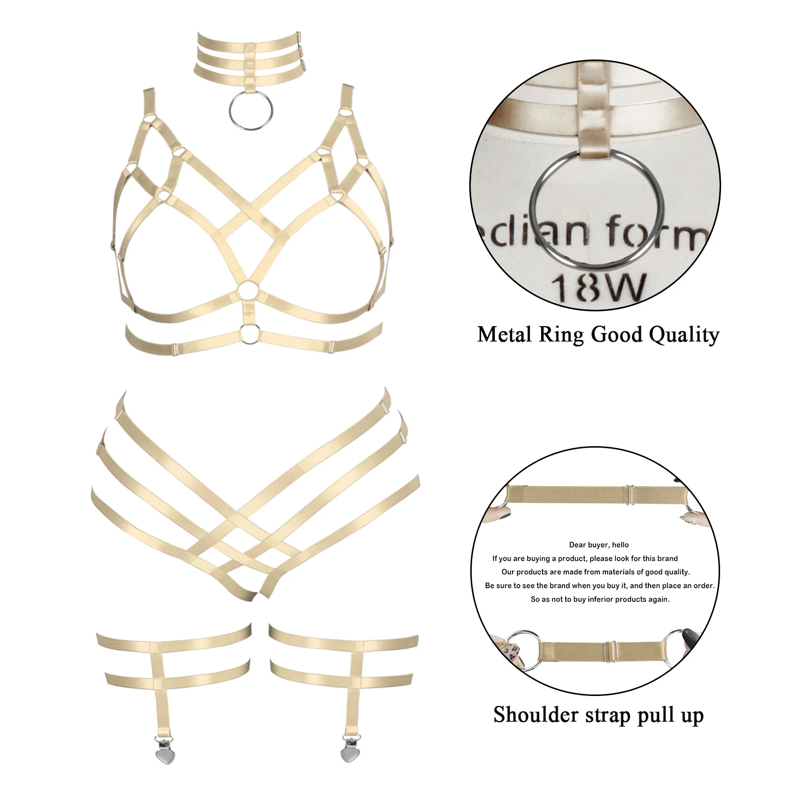 

Sexy Plus Size Women's Underwear Erotic Lingerie Harness Punk Sword Belt Adjust Waist Suspender Hollow Out Bra Wedding Garter