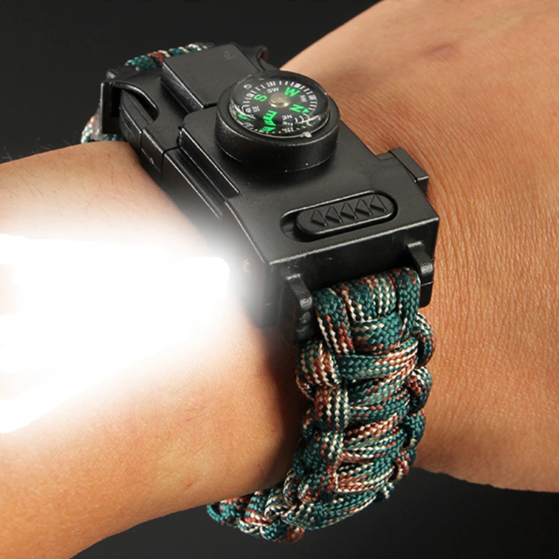 

LED Light Paracord 550 4mm Bracelet Rope Multi Function Parachute Cord Camping Hiking Fishing Tour First Aid Kits Outdoor Tools